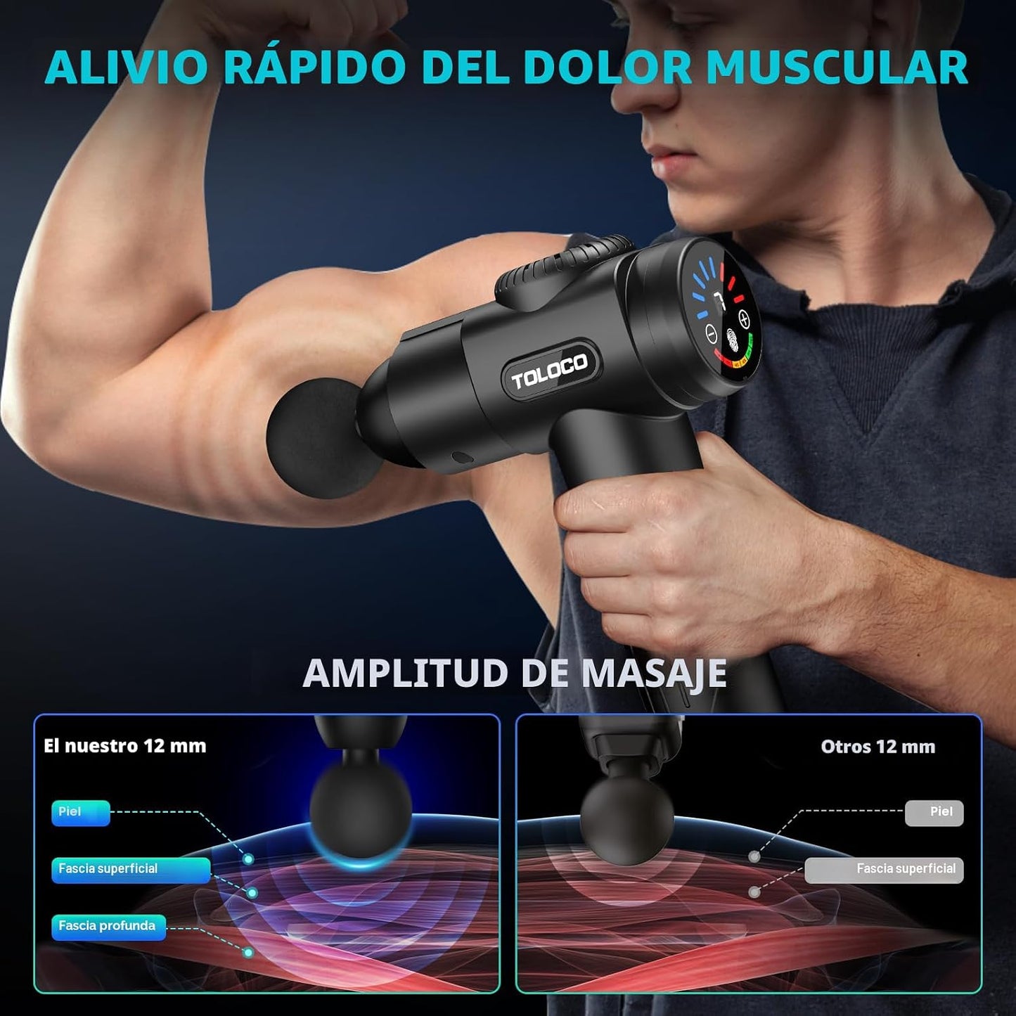 Pistola para masajes Toloco\u2013T11 Pro, de mano, para tejido musc...