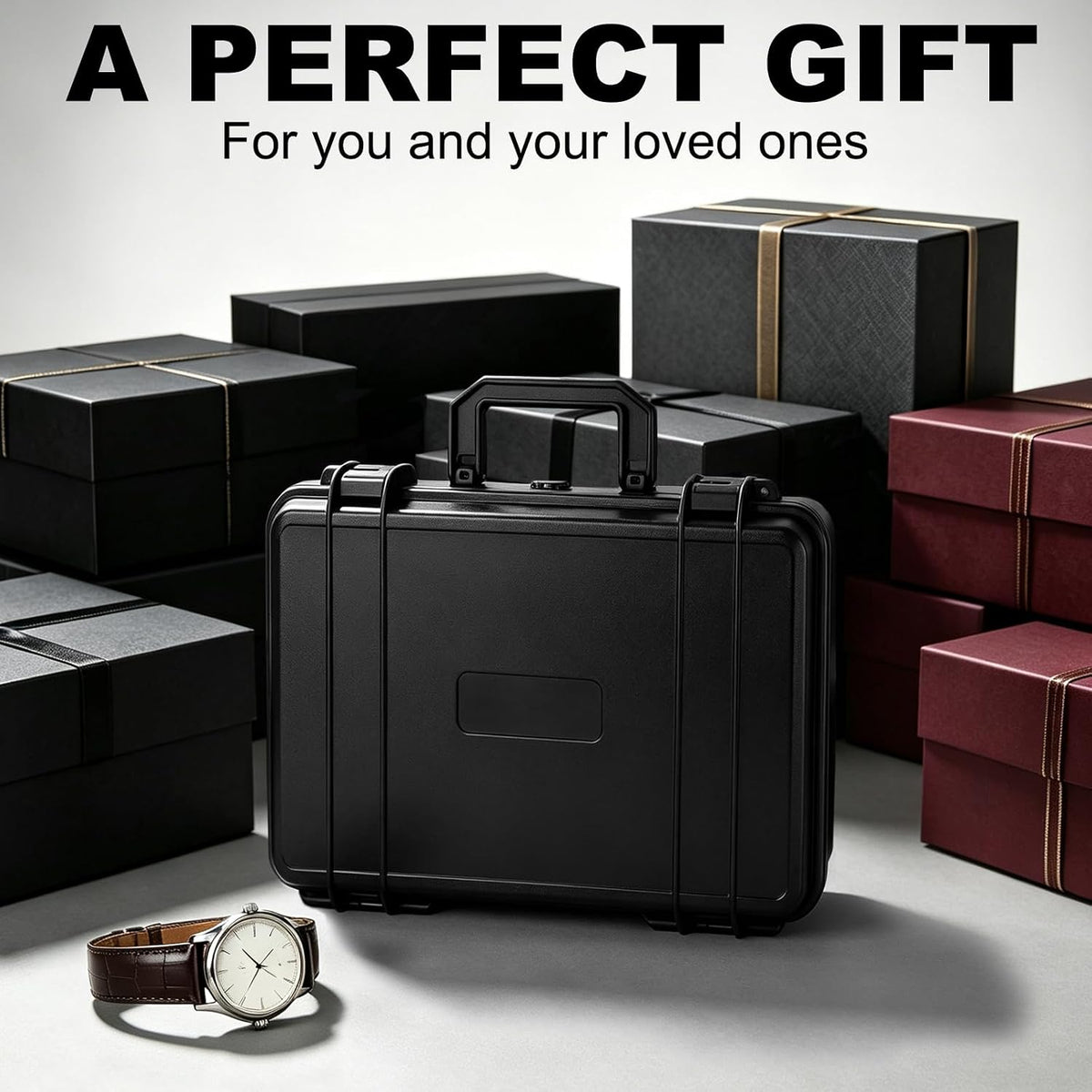 FREEAMG Estuche de viaje para reloj de 8 ranuras para hombres, caja...