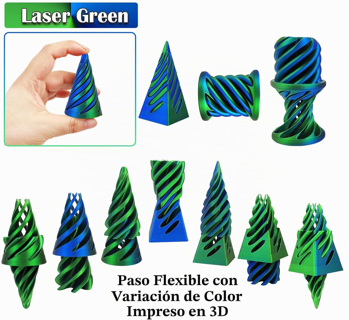3 piezas 3D impreso pirámide imposible passthrough escultura, cono...