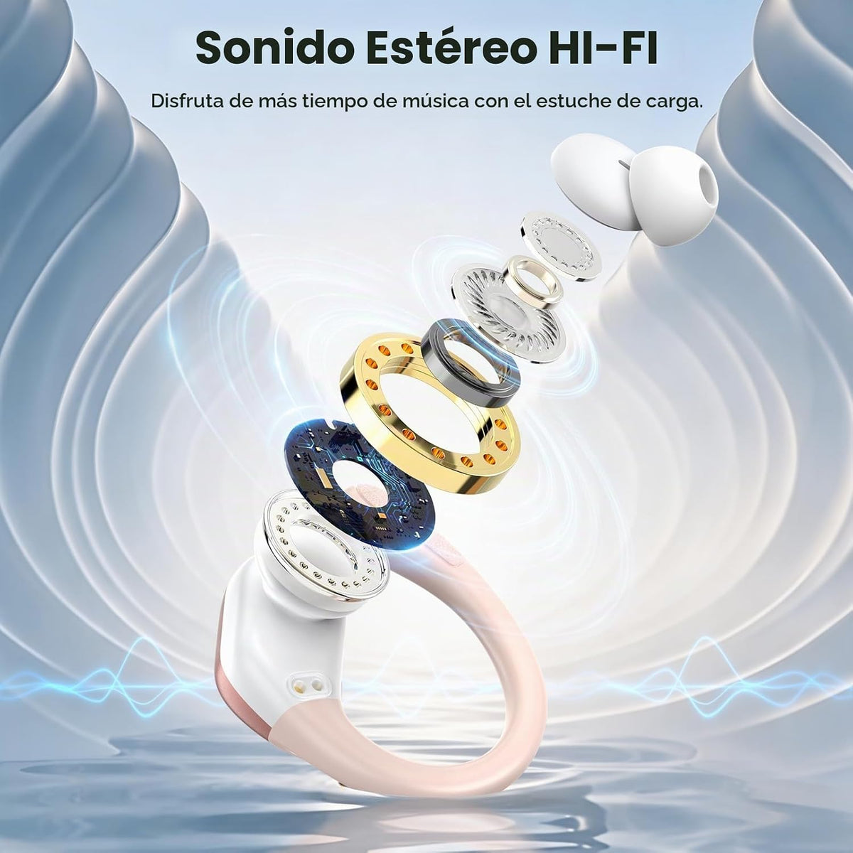 HAOYUYAN Auriculares deportivos Bluetooth inalámbricos, 80 horas de...