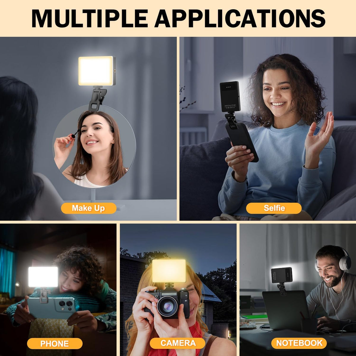 Singwil Luz de selfie de 120 LED para iPhone, luz de teléfono portá...