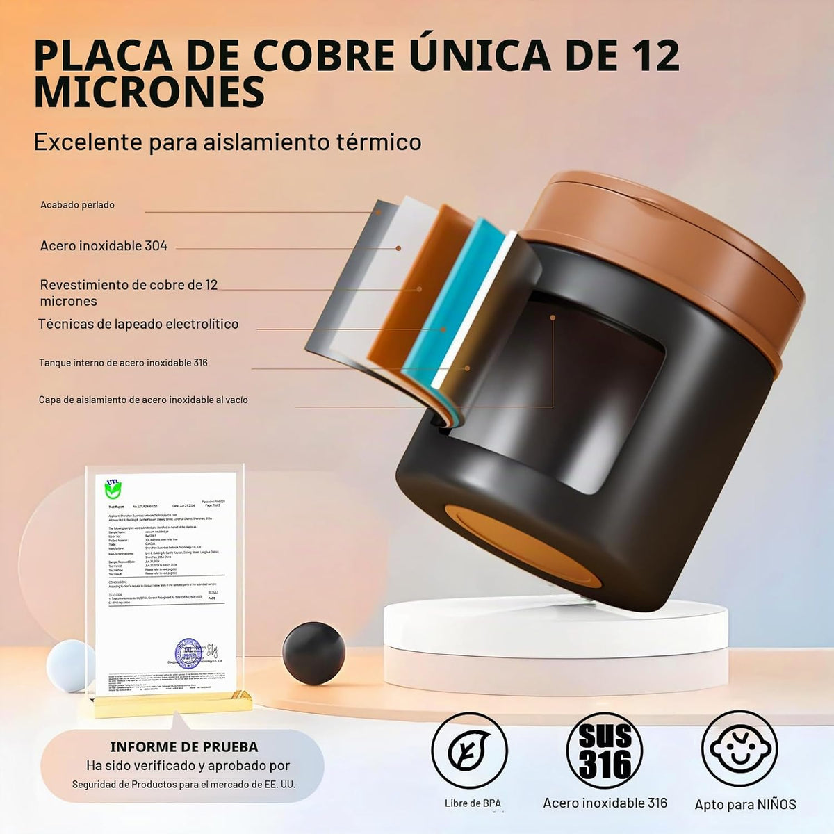 Eadali Tarro térmico para alimentos de 15.2 onzas para niños y adul...