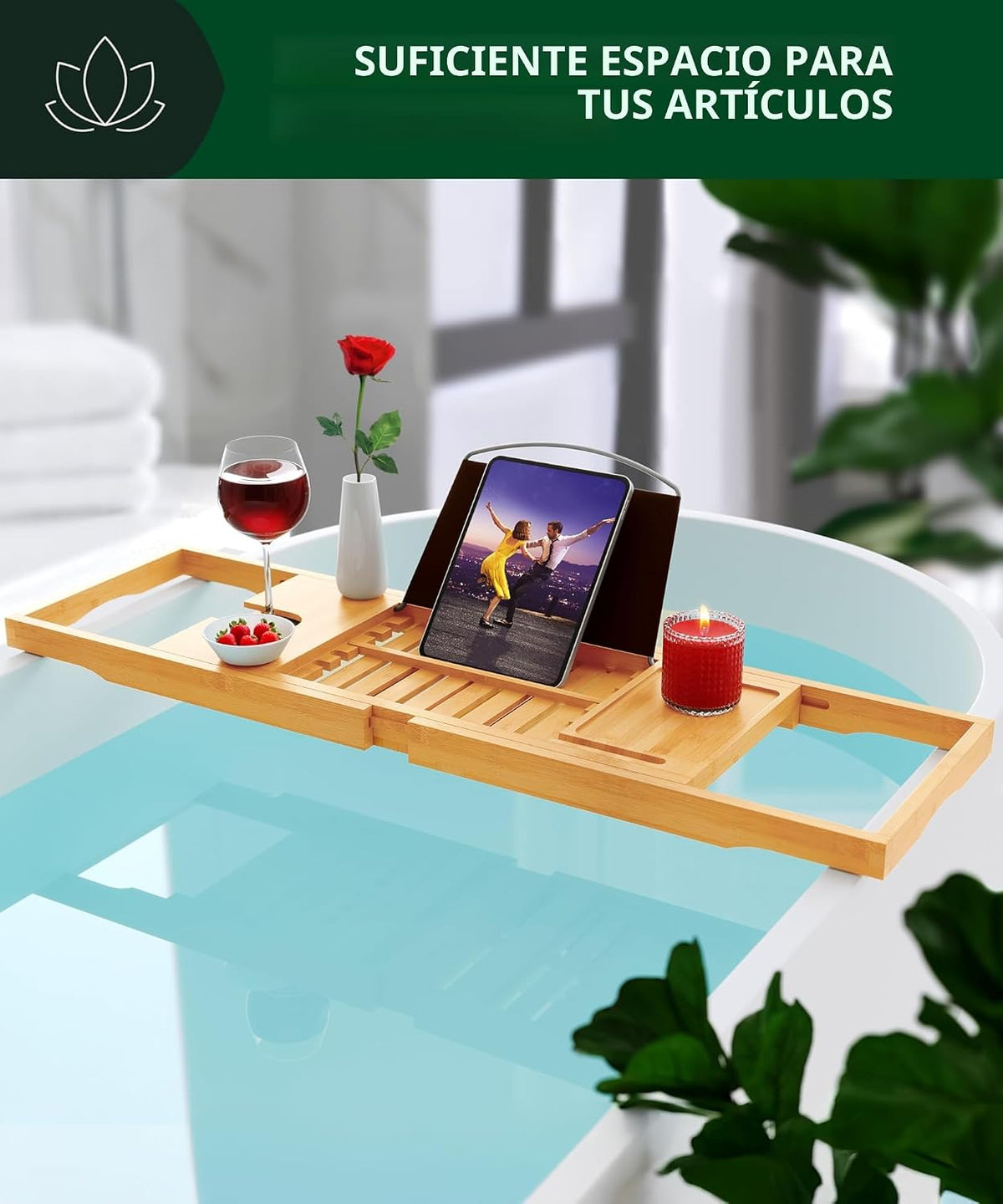 ROYAL CRAFT WOOD Bandeja Premium Plegable para Bañera Caddy - Bande...