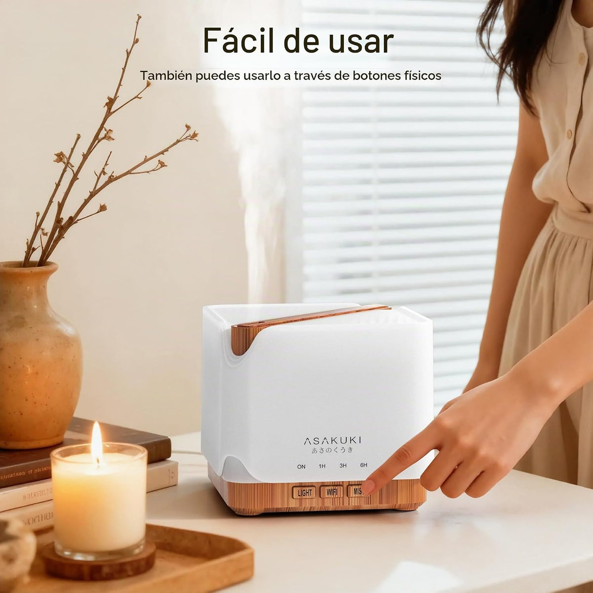 ASAKUKI Difusor de Aceites Esenciales Humidificador Smart WiFi 23.7...