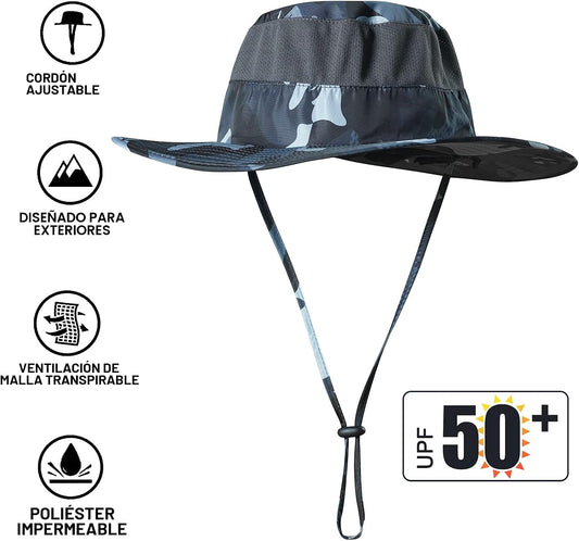 Sombrero de pesca, gorra para el sol con protección solar UPF 50+ y...