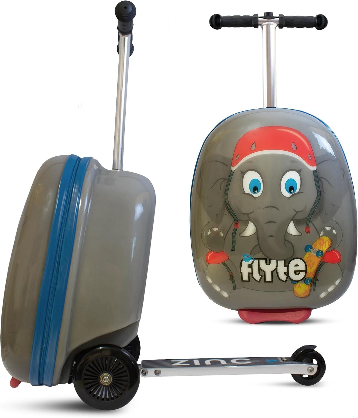 Maleta de patinete Flyte - 2 en 1, maleta de 18 pulgadas para niños...
