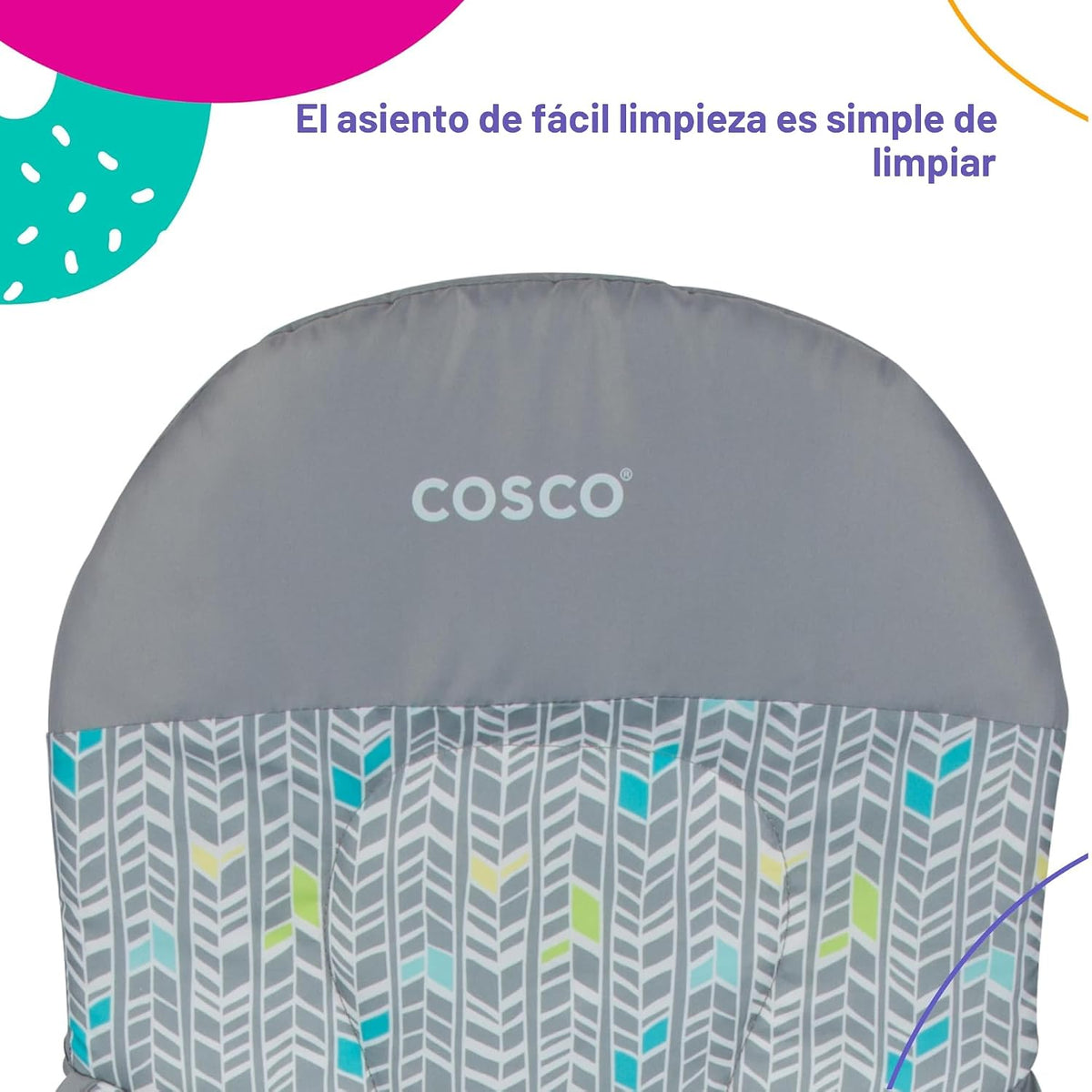 Cosco Silla alta simple plegable para bebé, Silla alta plegable sim...