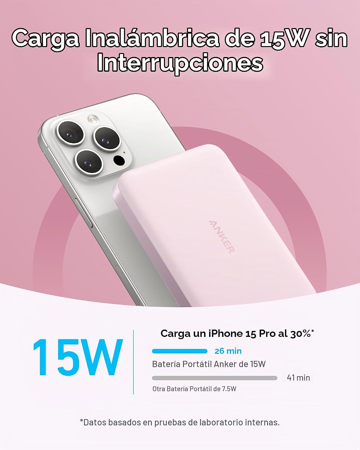 Anker MagGo Power Bank, batería magnética ultradelgada de 10,000 mA...
