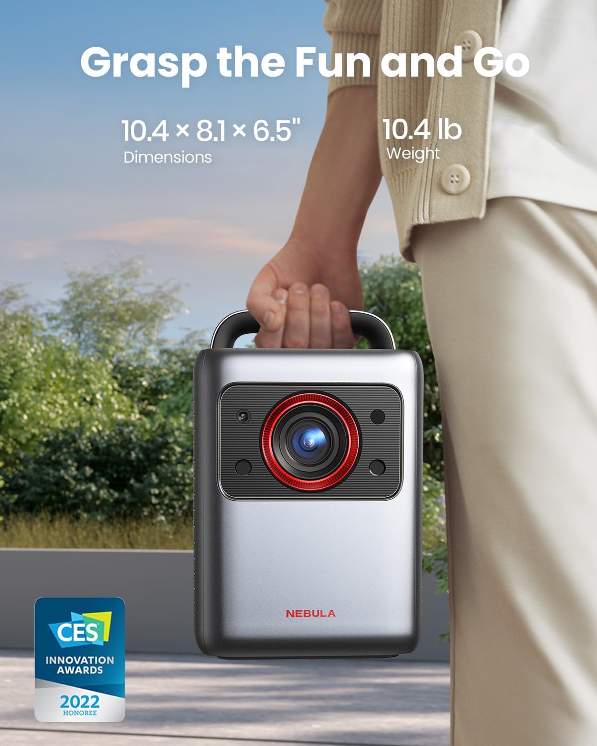 NEBULA Proyector láser 4K Cosmos, 2200 lúmenes ANSI, Android TV con...