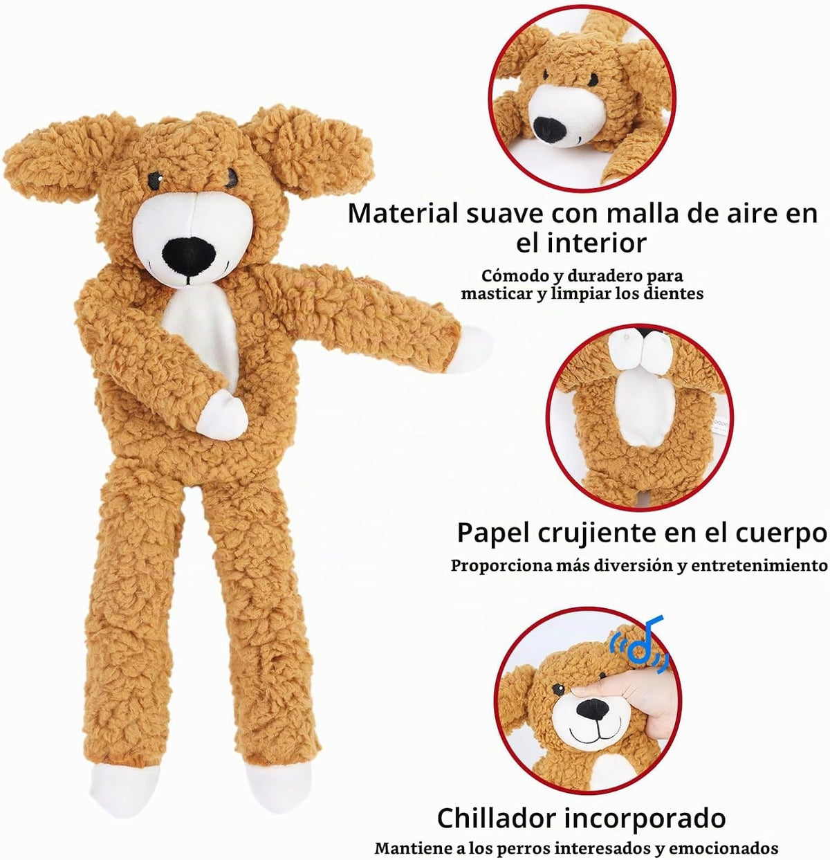 DODODOLA Juguetes para perros de peluche con relleno parcial para c...