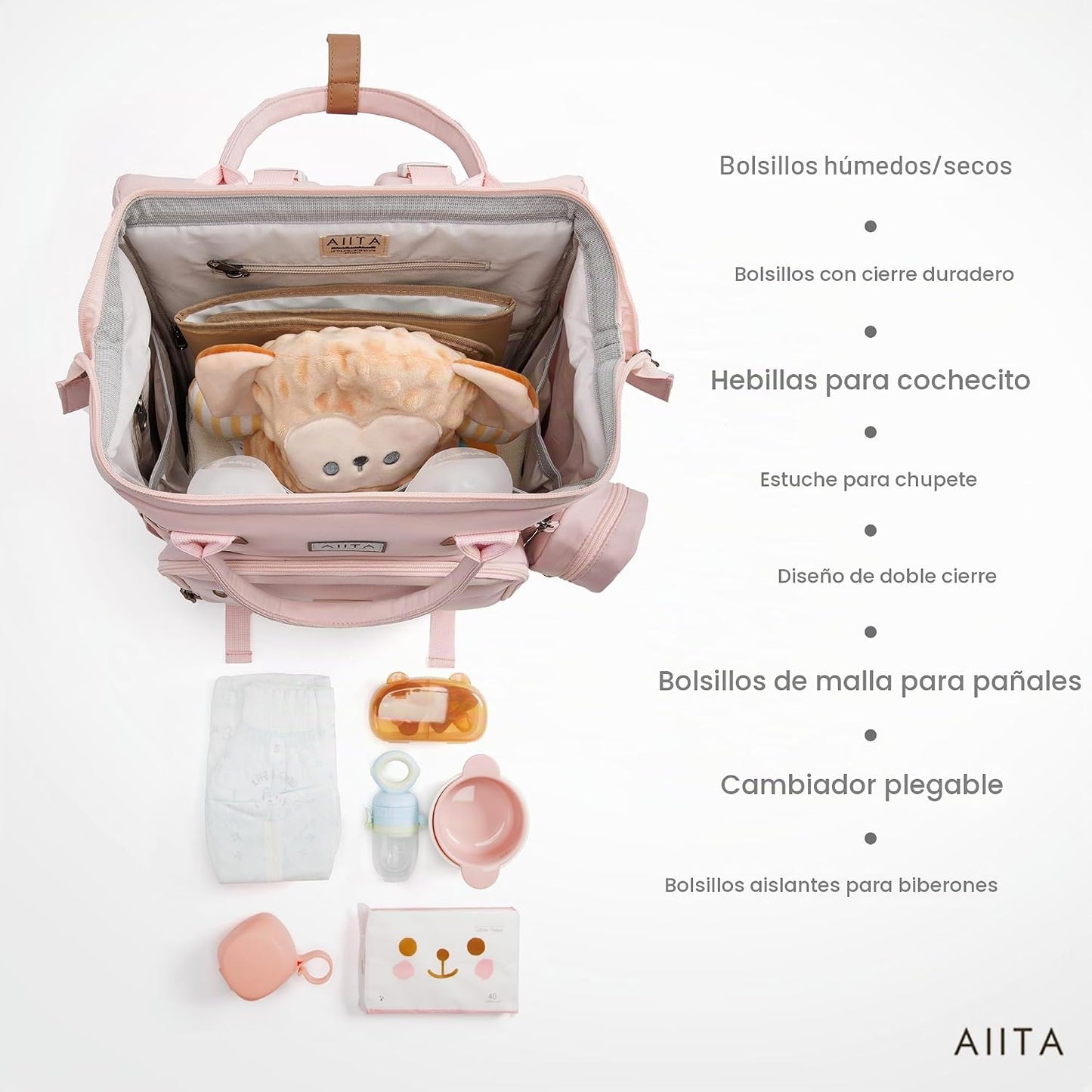 AIITA Mochila para Pañales, Mochila para Pañales Multifunción con C...