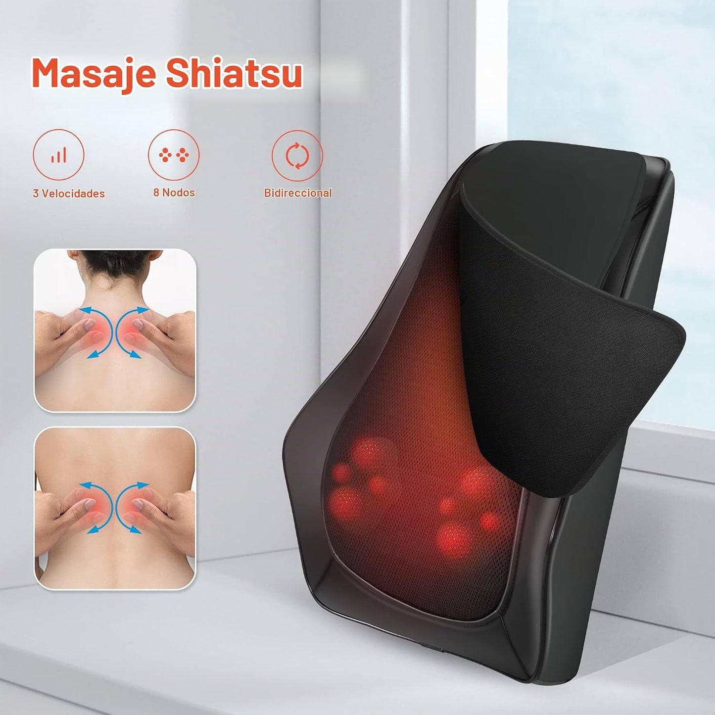 COMFIER - Almohada Masajeadora de Espalda con Calor, Masajeador de...
