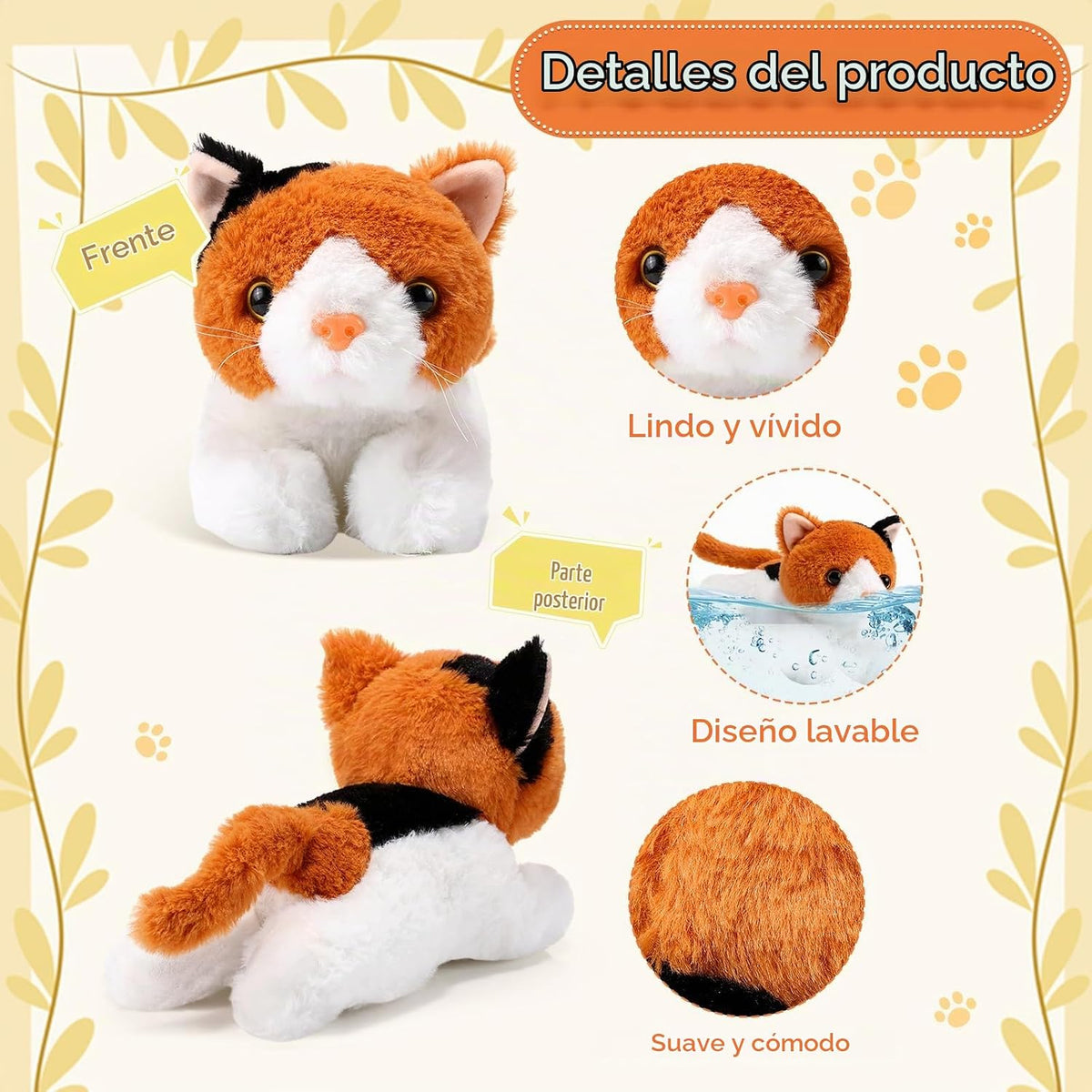 Harrycle 3 Piezas Animales de Peluche de Gato de 9 Pulgadas Regalo...