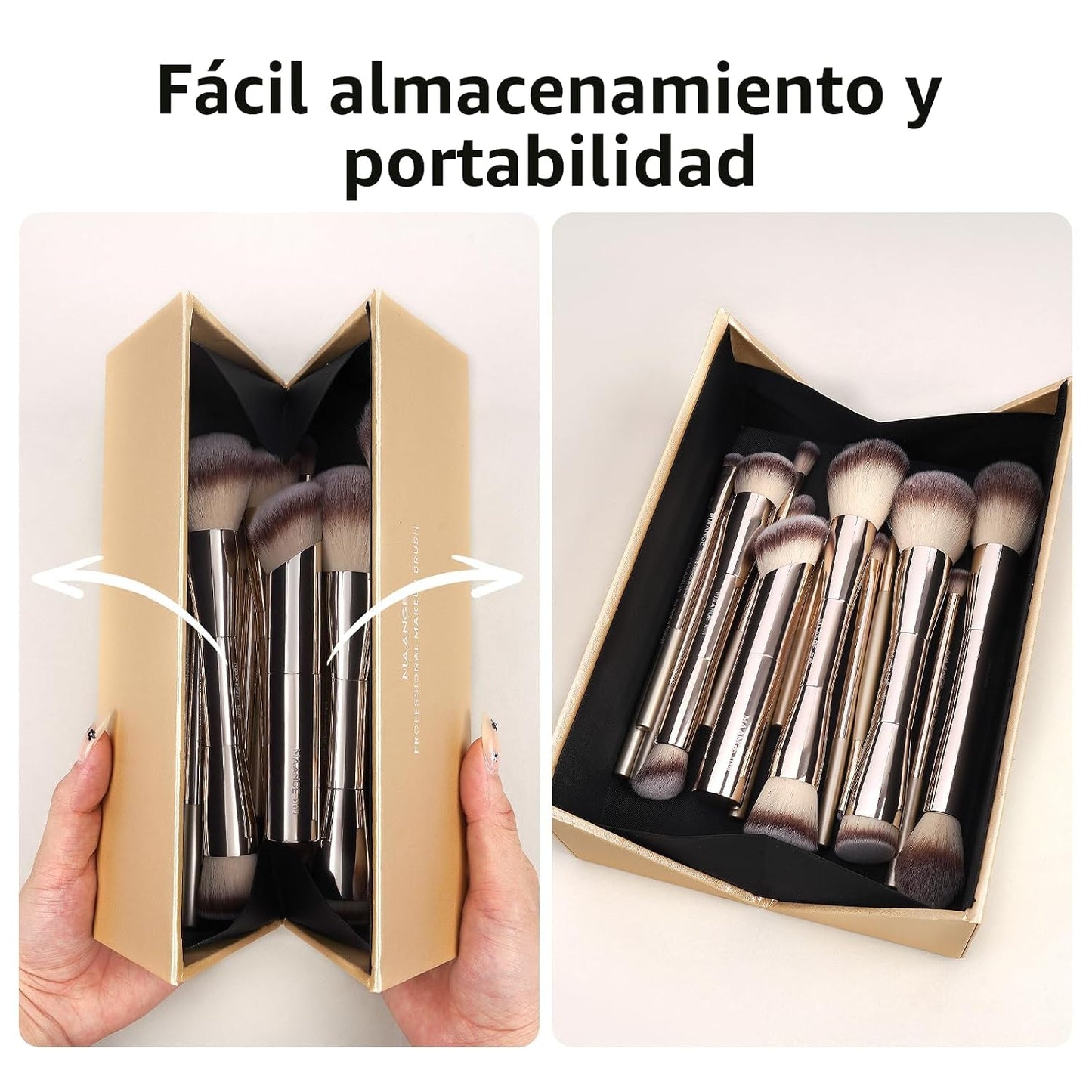 MAANGE 20 piezas de brochas de maquillaje con caja de regalo, broch...
