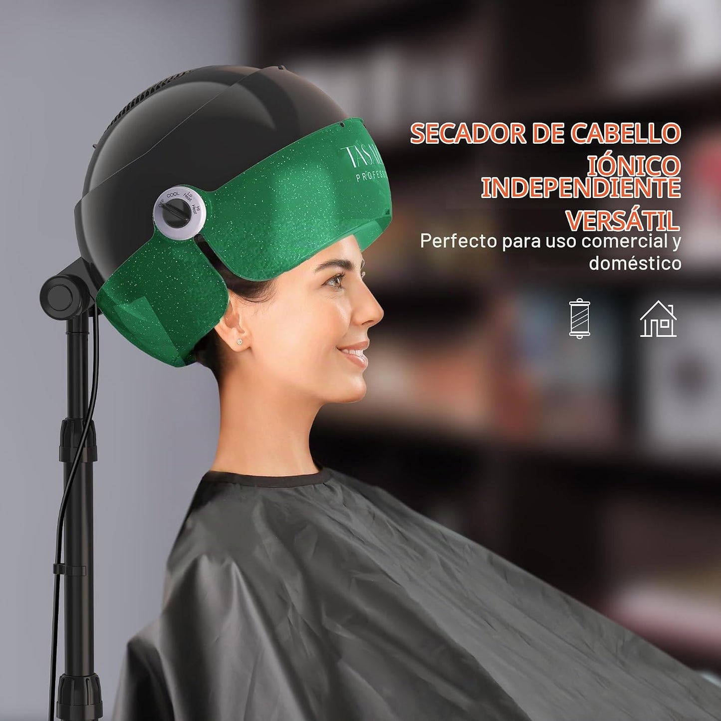 TASALON Secador de pelo profesional Ionic con capucha de 1875 W con...