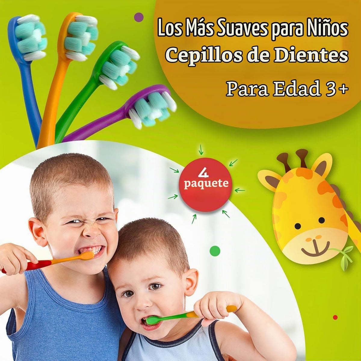GuruNanda Cepillo de dientes para niños con manteca en las encías -...