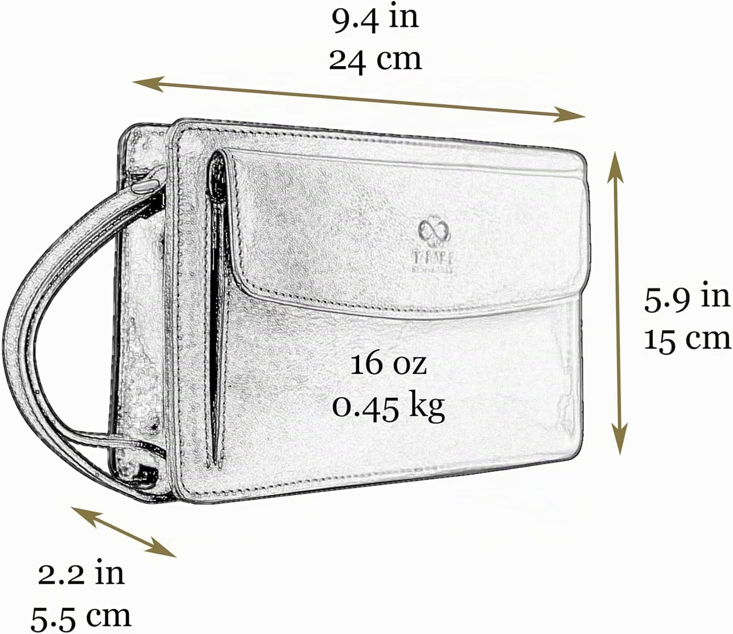 Time Resistance Bolso de mano de cuero para hombre, organizador de...