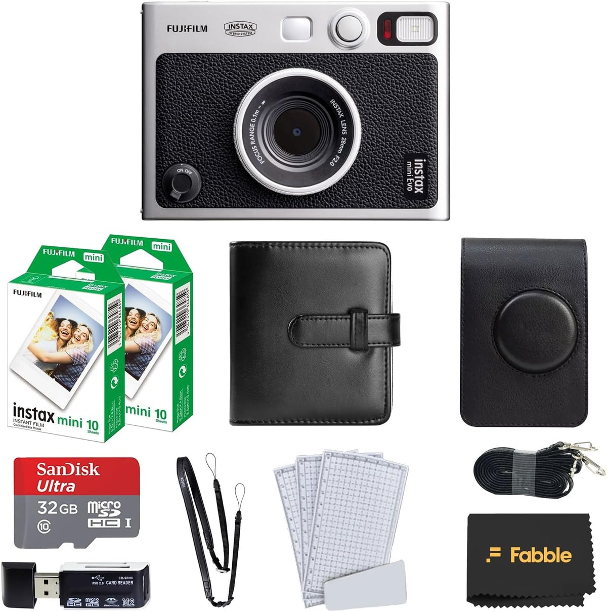Fujifilm Instax Mini Evo - Cámara instantánea híbrida (negro) con p...