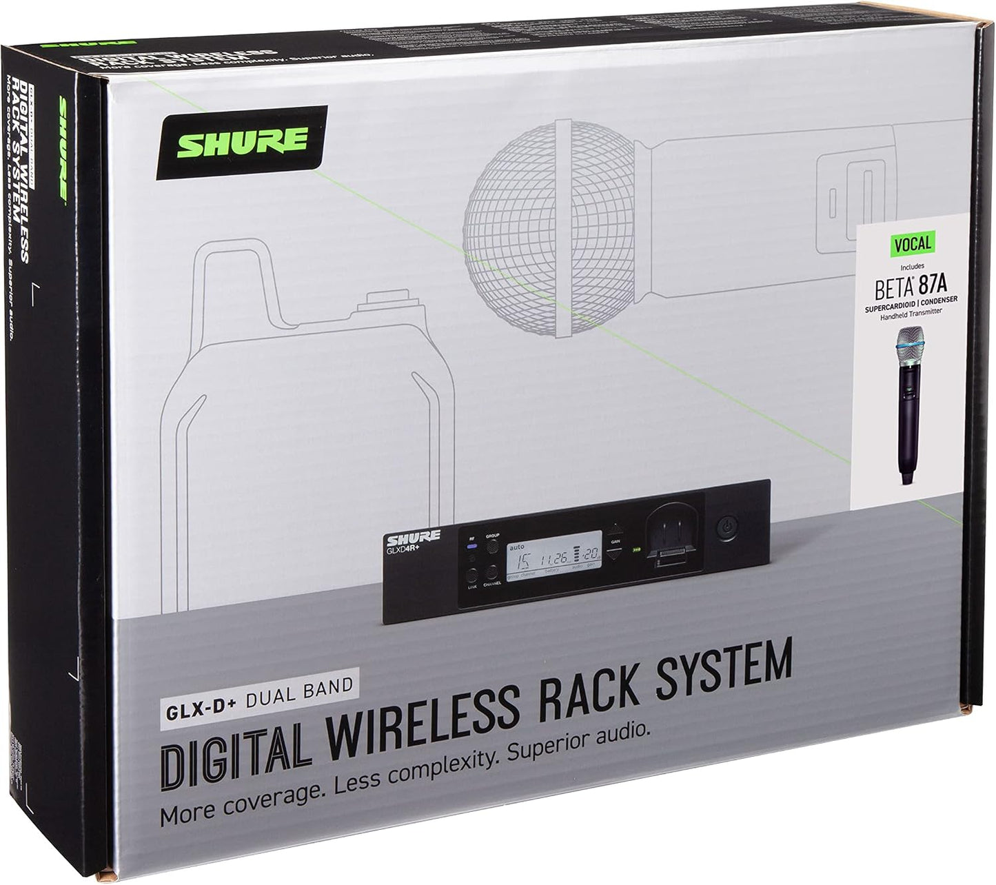 Shure GLXD24R+\/B87A Sistema de micrófono inalámbrico digital profe...