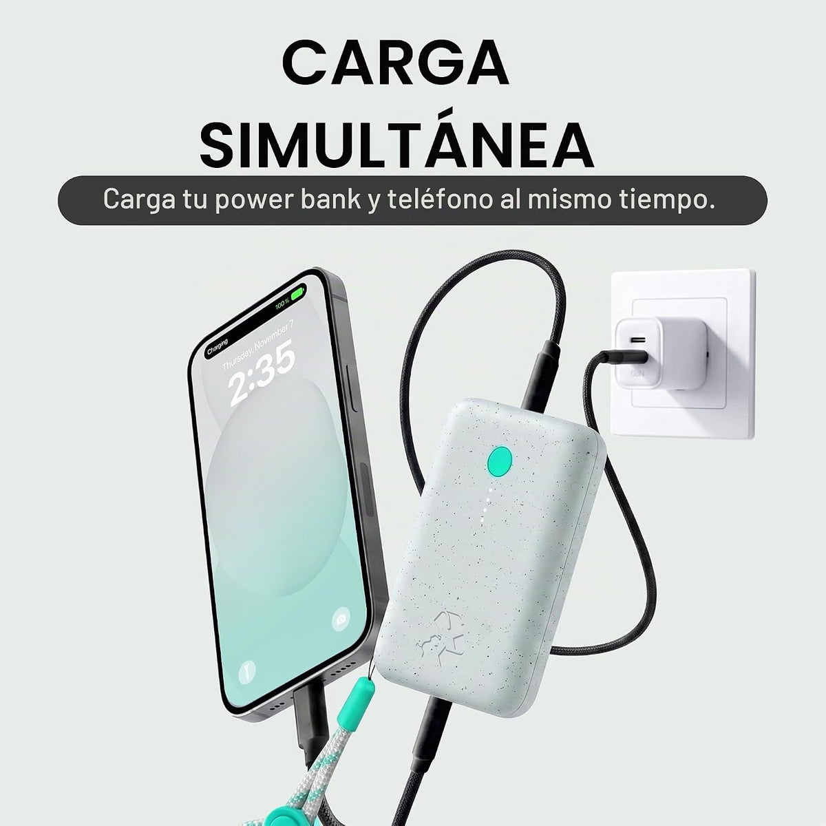 Nimble Champ Cargador Portátil, Batería Externa de 10,000mAh Carga...