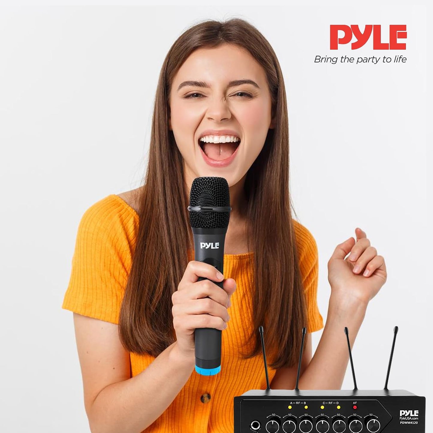 Pyle Micrófonos inalámbricos, micrófonos duales UHF profesionales p...