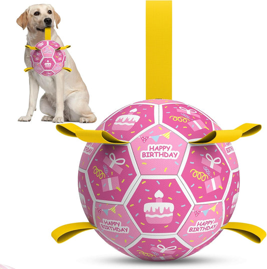 QDAN Juguetes de cumpleaños para perros, juguetes para perros con s...