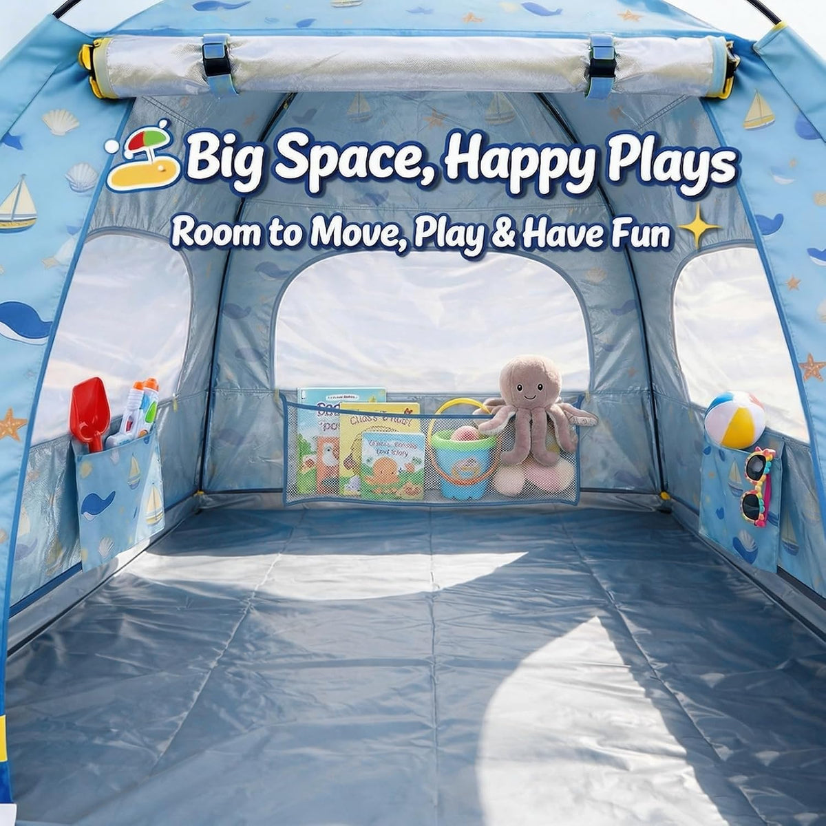 Tienda de campaña de playa para bebés con protección UV UPF 50+, in...