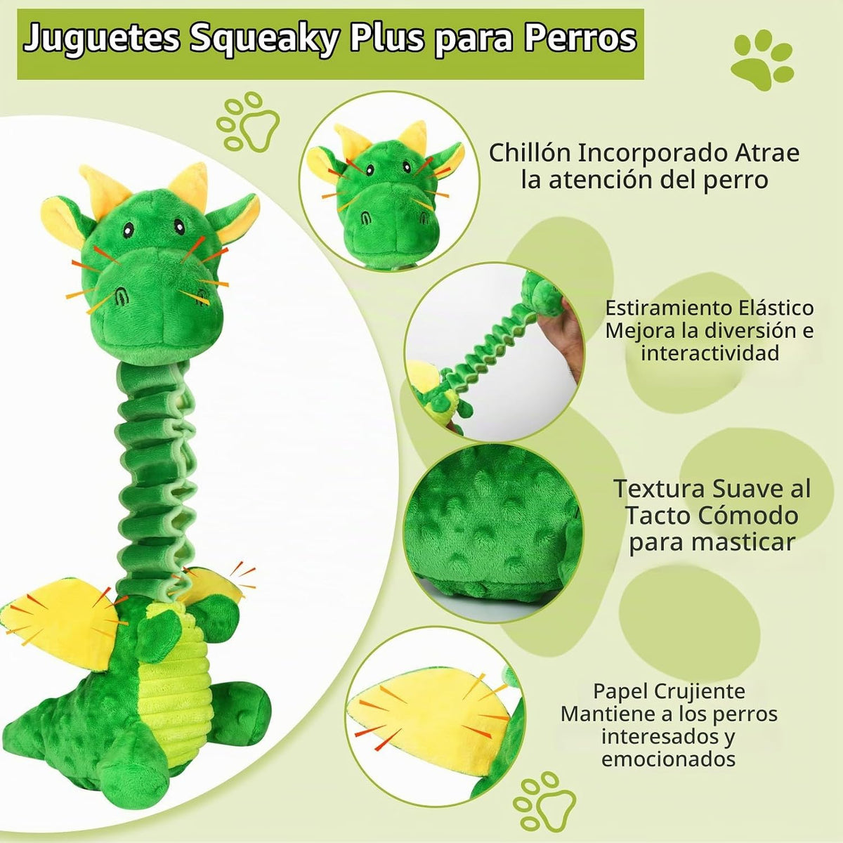 Eneston Juguetes Grandes Chirriantes para Perros, Juguetes de Tira...
