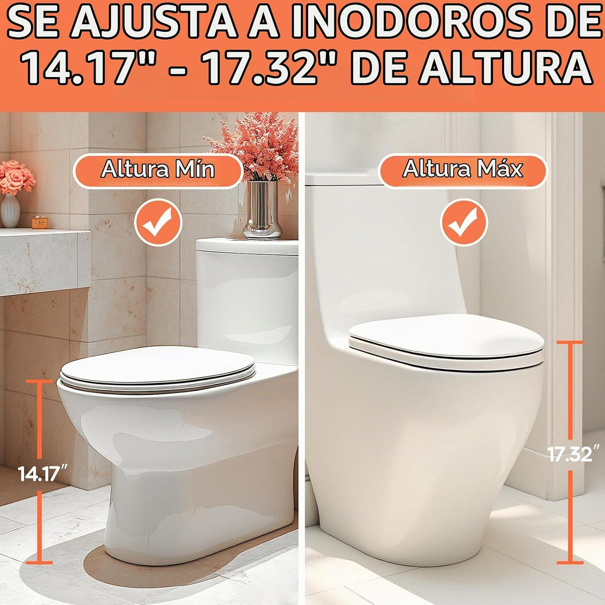 Reposabrazos de seguridad mejorados para asiento de inodoro 2 en 1...