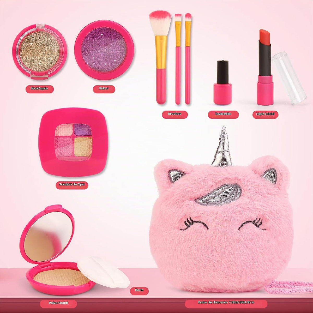 Kit de maquillaje de simulación para niños pequeños, juguetes de 3,...