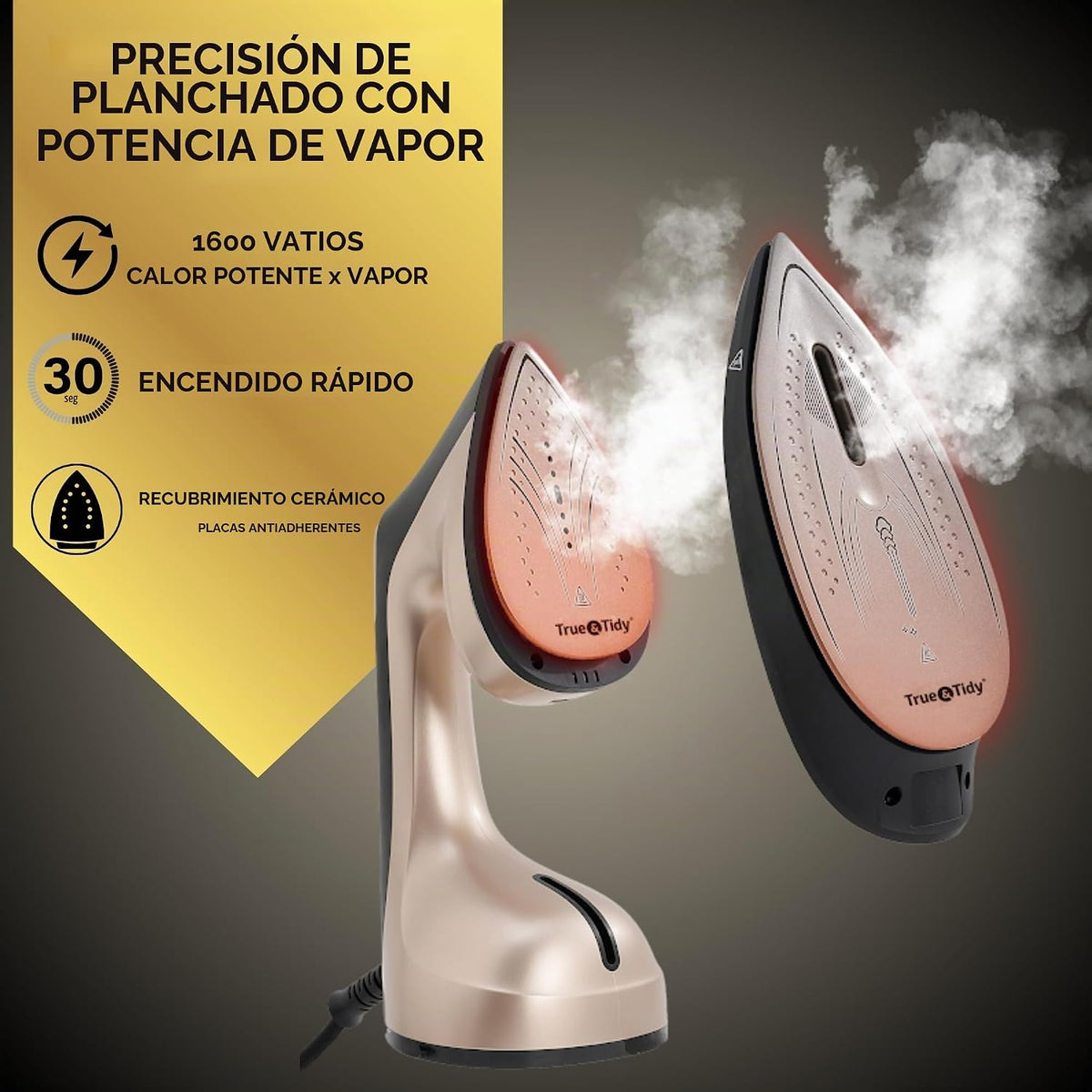 True &amp; Tidy DuoPress - Plancha 2 en 1 para ropa con suela desmo...