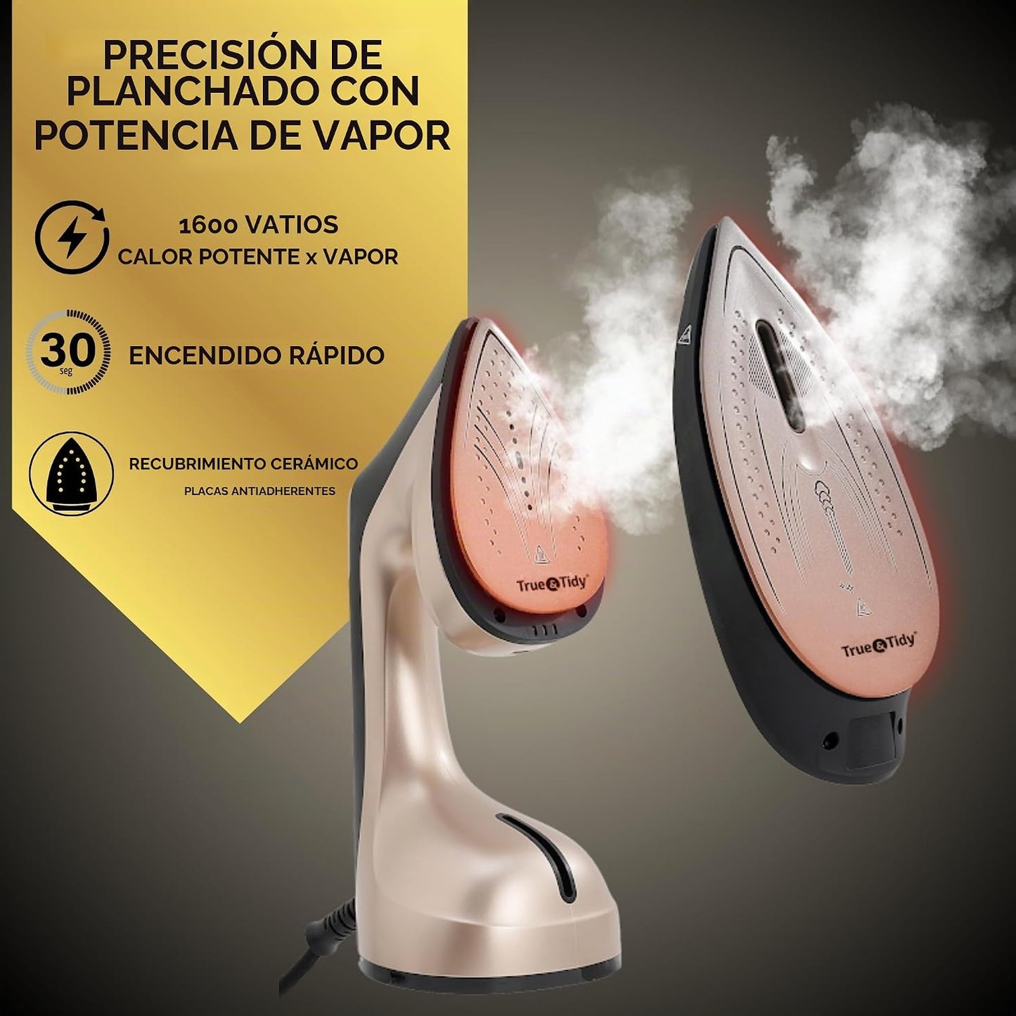 True &amp; Tidy DuoPress - Plancha 2 en 1 para ropa con suela desmo...