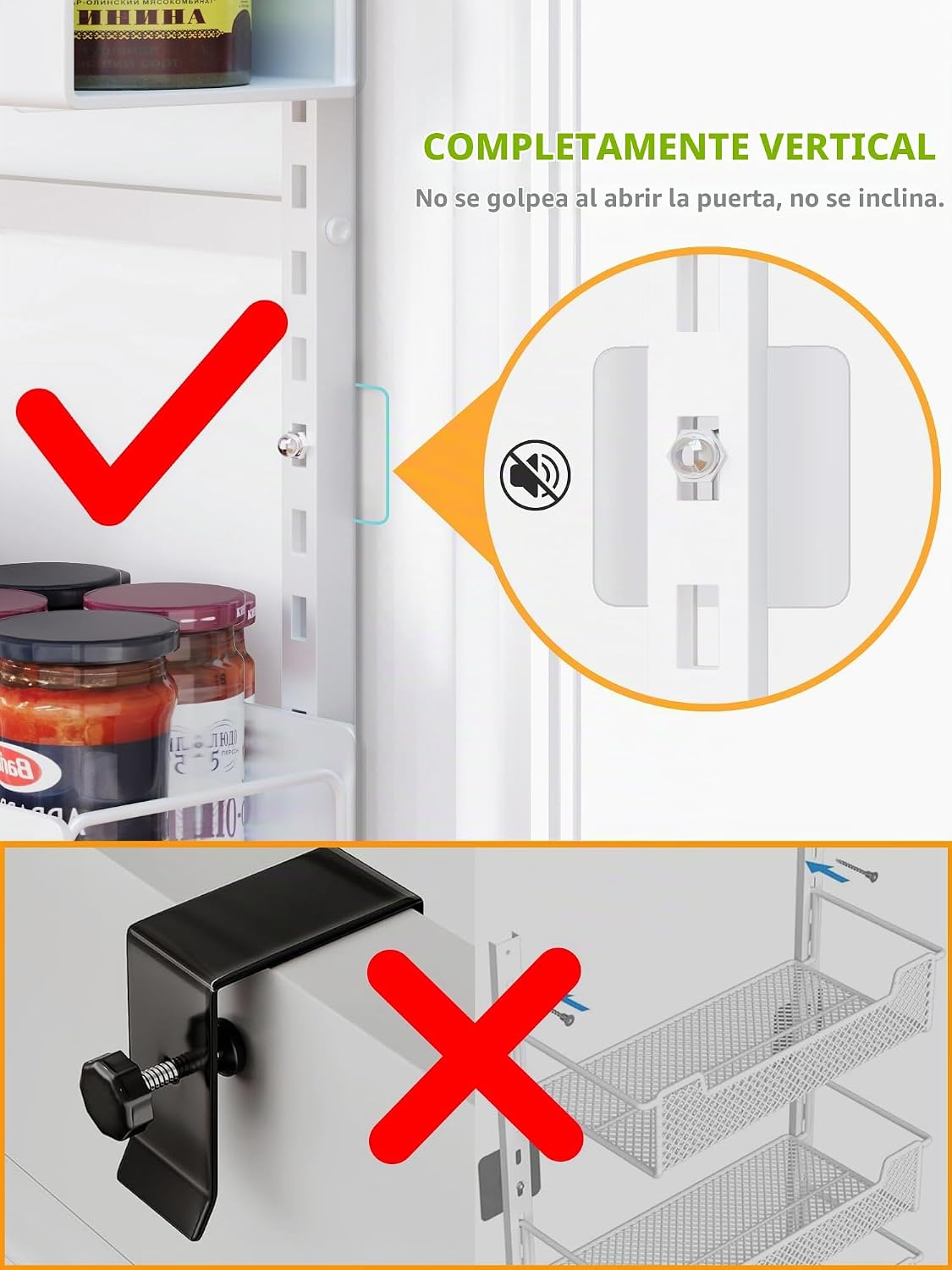 NQW Organizador colgante de despensa de 6 niveles, estante de espec...