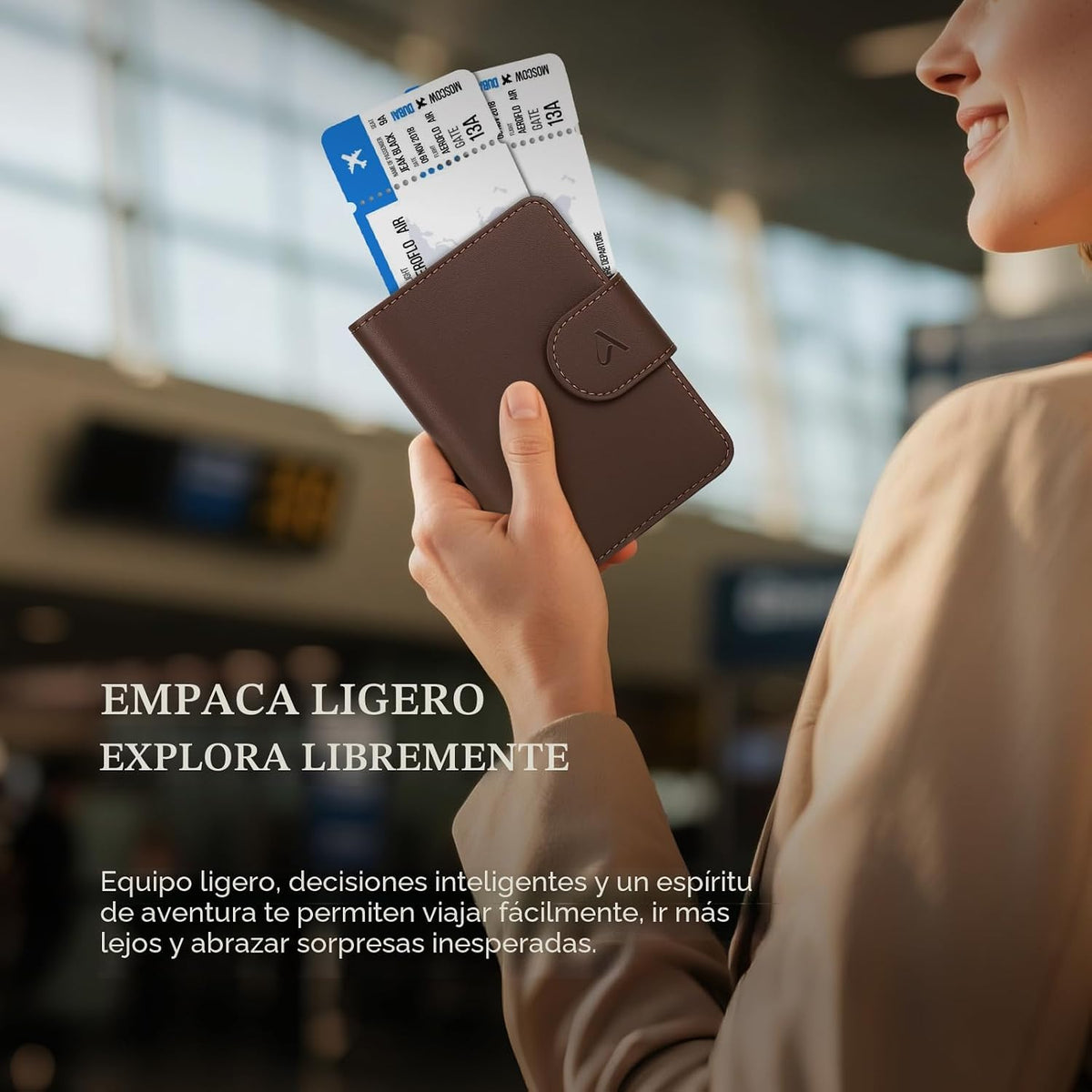 ALLIVE Portapasaportes para viajes, portapasaportes Rfid para mujer...