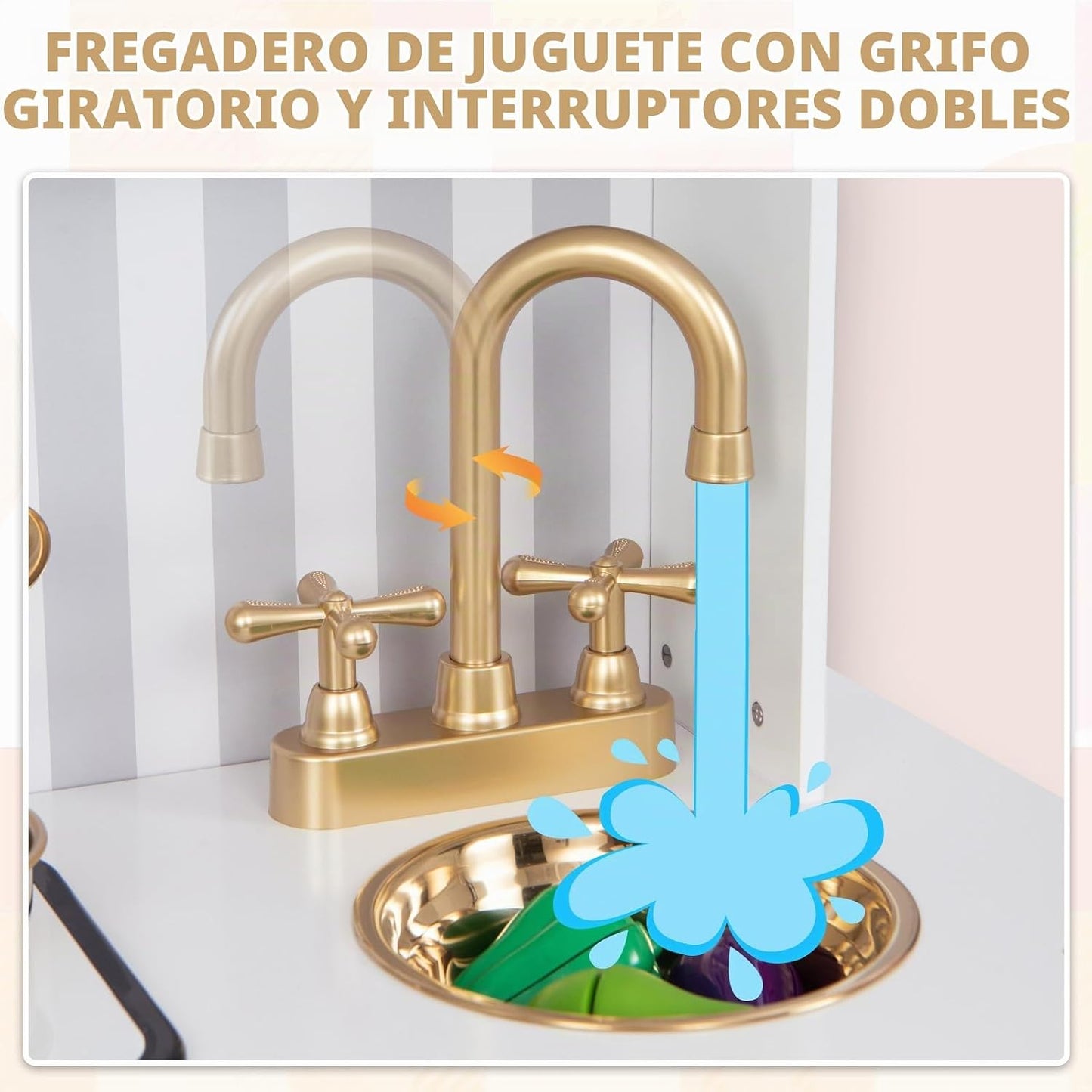 Costzon Cocina de Juguete para Niños, Juego de Cocina de Madera con...