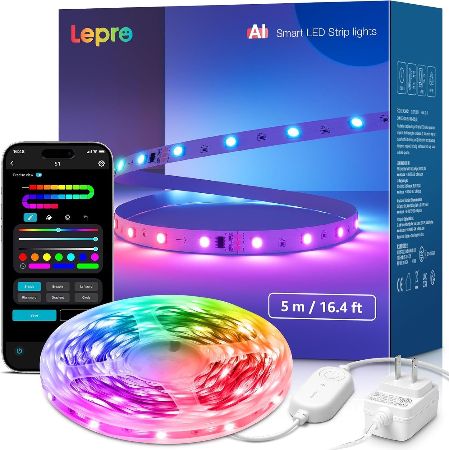Lepro S1 - Tira de luces LED AI para dormitorio, tiras de luz RGB i...