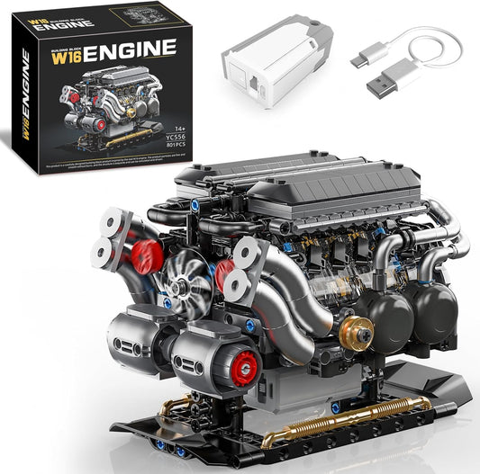 BseSparklion Juego de bloques de construcción de motor W16 para adu...