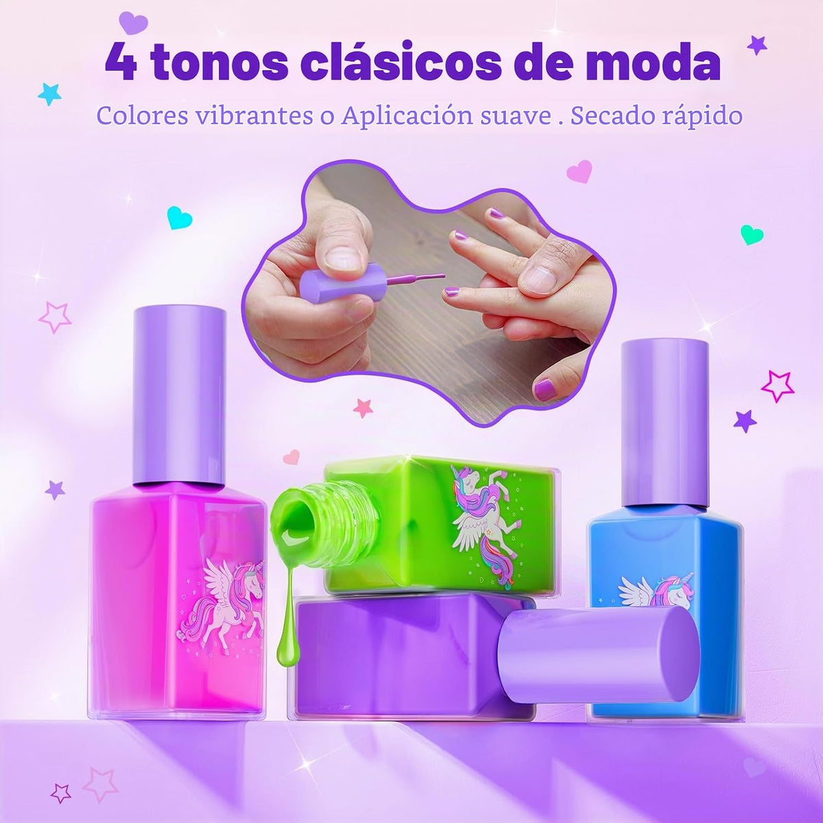 Glisiol Juego de Esmaltes de Uñas para Niñas Juguetes, Kit de Arte...