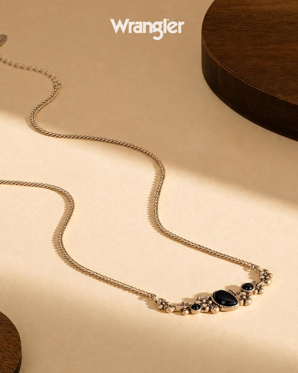 Collar turquesa con piedra floral Wrangler, joyería turquesa para m...