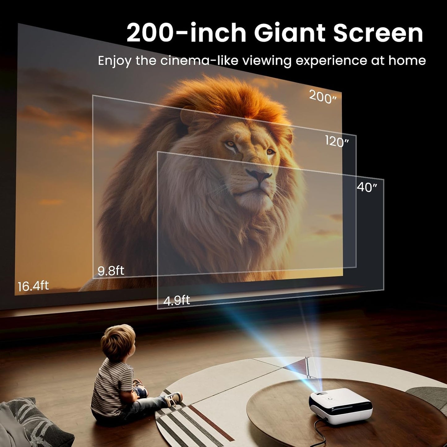 HAPPRUN Proyector inteligente para exteriores Native 1080P estándar...
