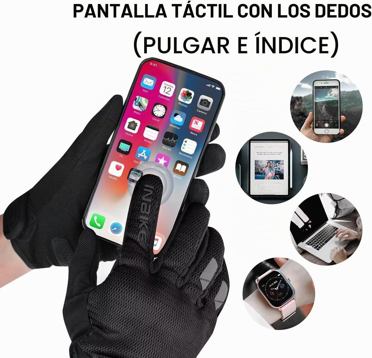 INBIKE Guantes de motocicleta de malla transpirable para hombres y...