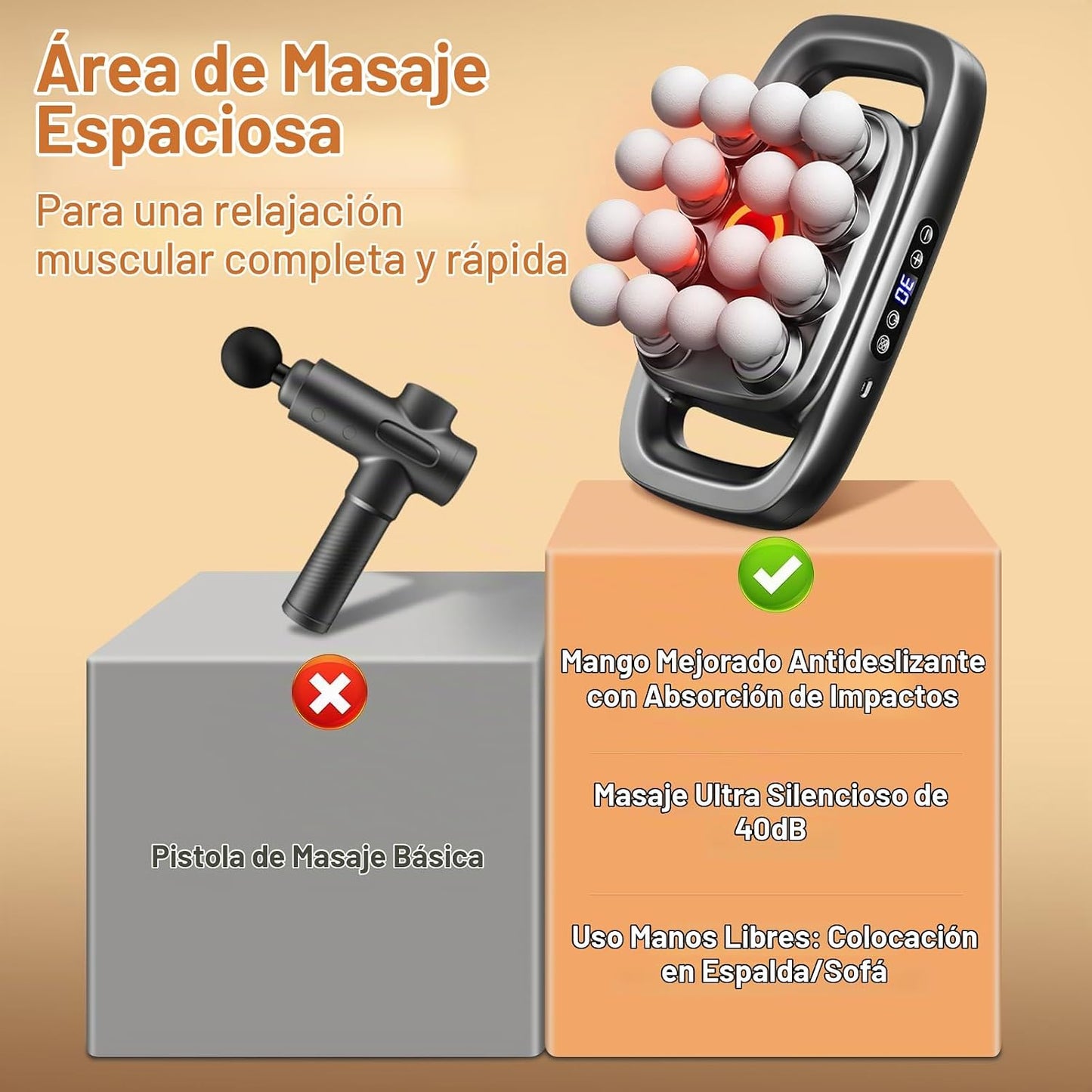 Feyano Juego de pistola de masaje de 16 cabezales para masaje de te...