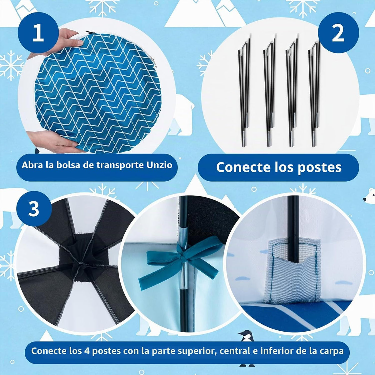 ROIWUIE Tienda de campaña para niños pequeños y niñas de 3 a 8 años...