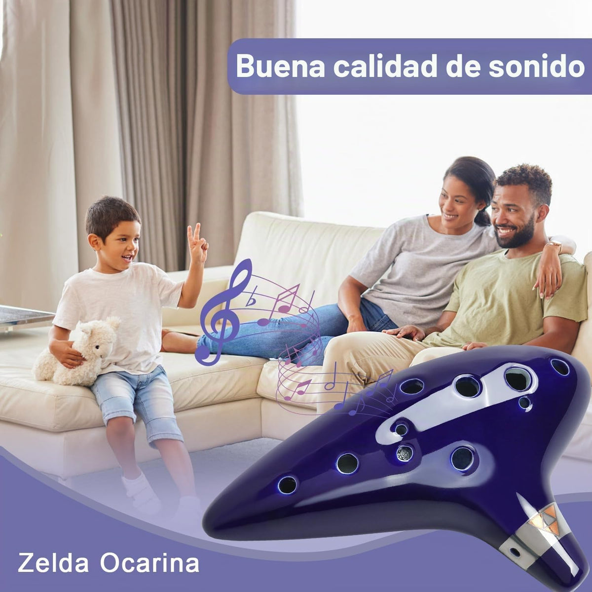 Ocarina Zelda 12 Agujeros Tono Alto C con Libro de Canciones (Canci...