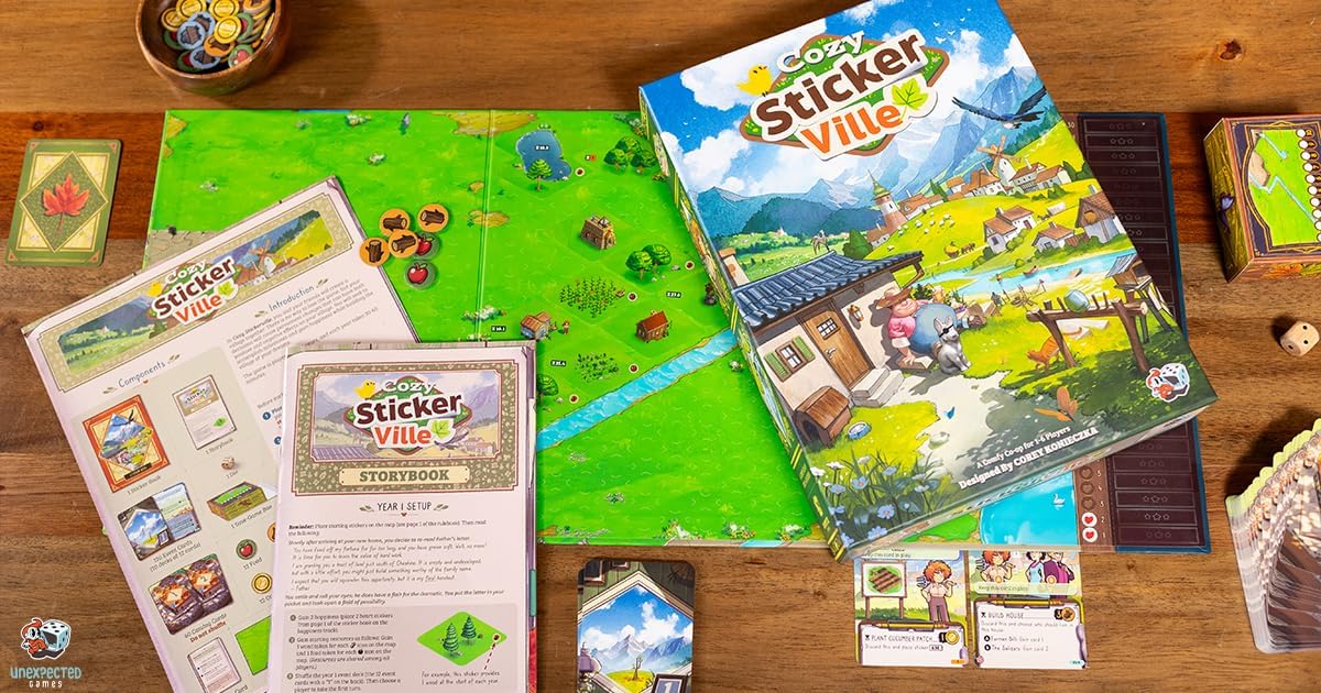 Asmodee Cosy Stickerville Juego de mesa | Juego de estrategia narra...