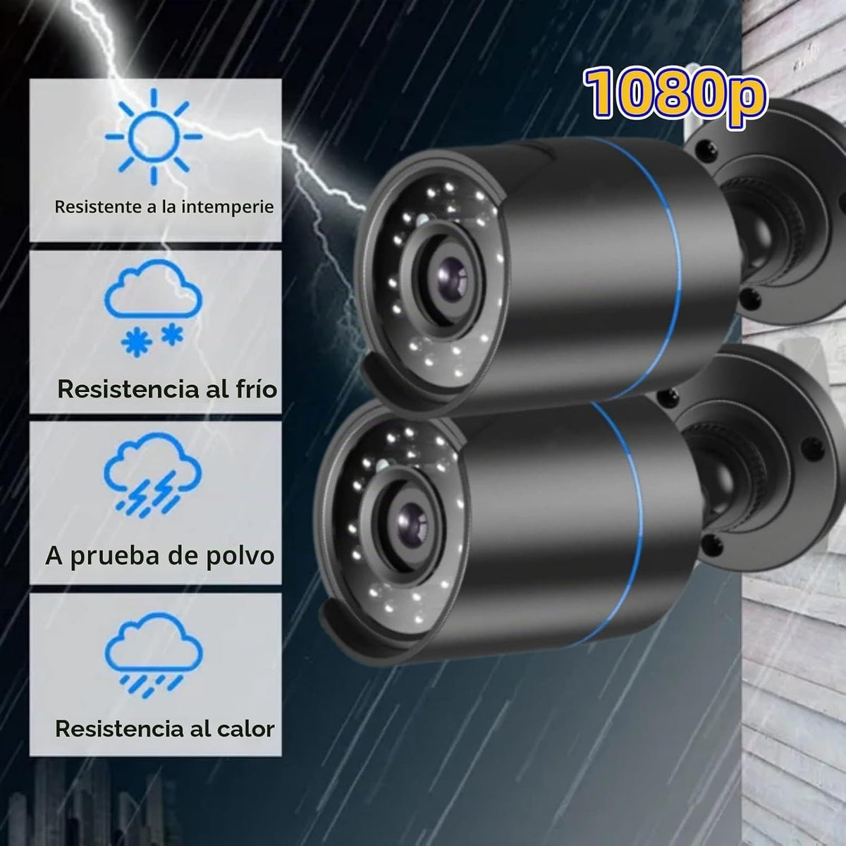 3000TVL - Kit de cámara DVR de vigilancia para el hogar, 4 cámaras...