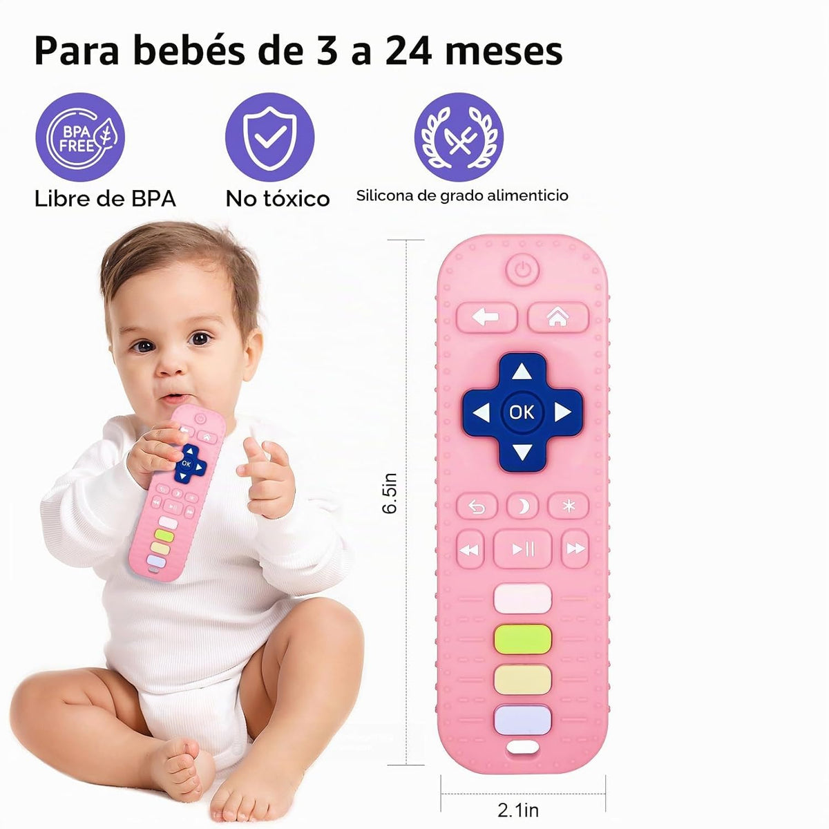 Chuya Mordedores remotos de silicona Juguetes de dentición para beb...