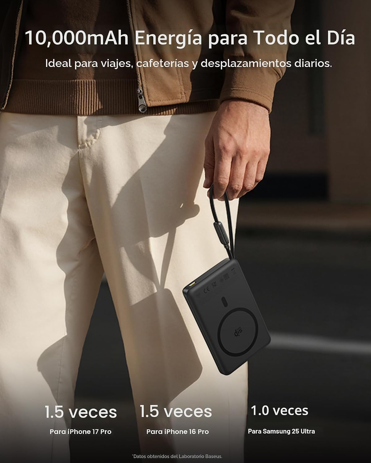 Baseus Picogo AM52 MagSafe Power Bank, Qi2.2 25W 10,000mAh cargador...