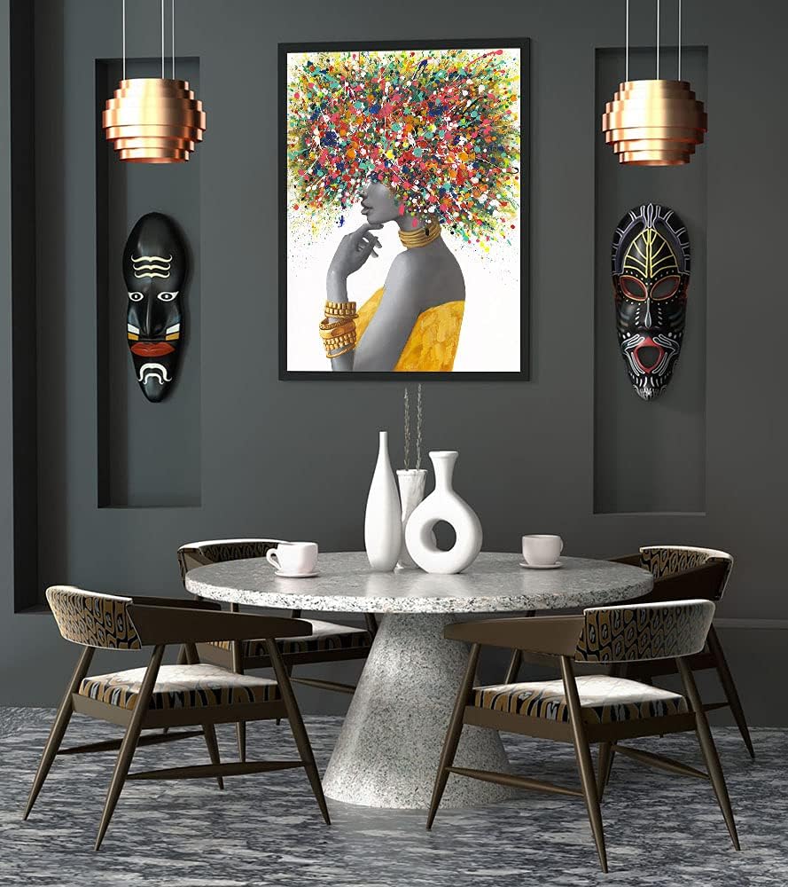 Arte de pared afroamericano, pinturas artísticas negras para pared,...