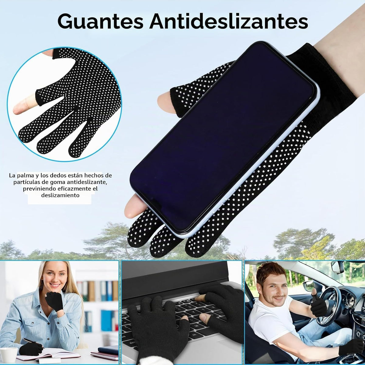 KkaFFe Guantes de trabajo ligeros para hombres y mujeres con medio...